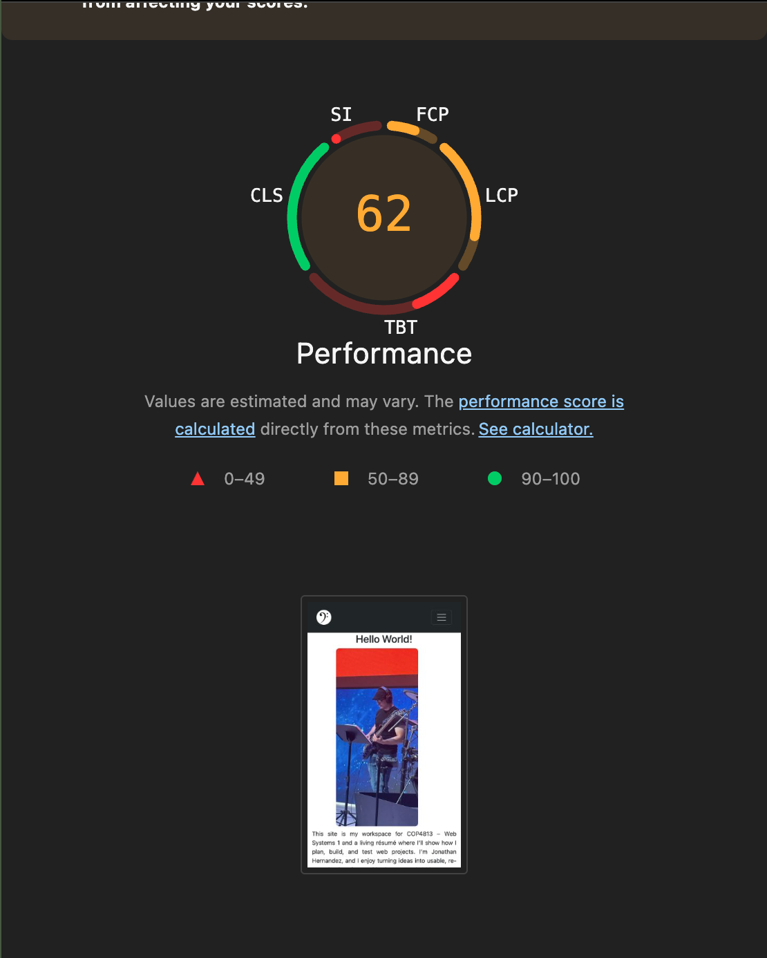 Lighthouse Performance Report